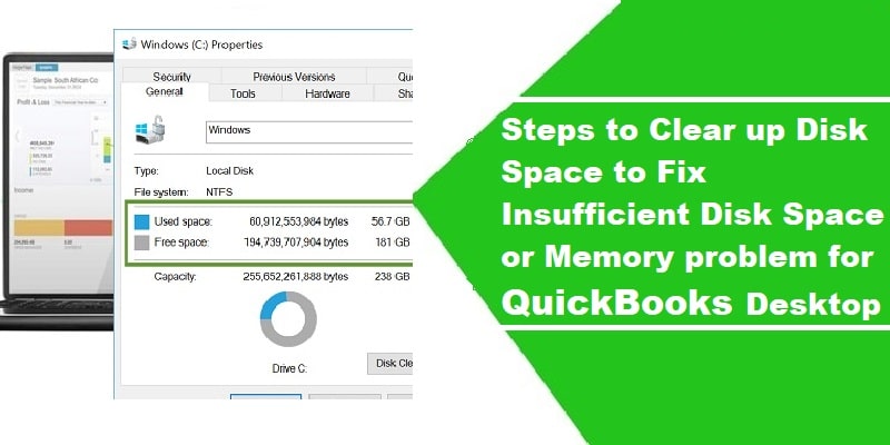 Quick Solutions for QuickBooks Insufficient Disk Space or Memory Problem - Featuring Image